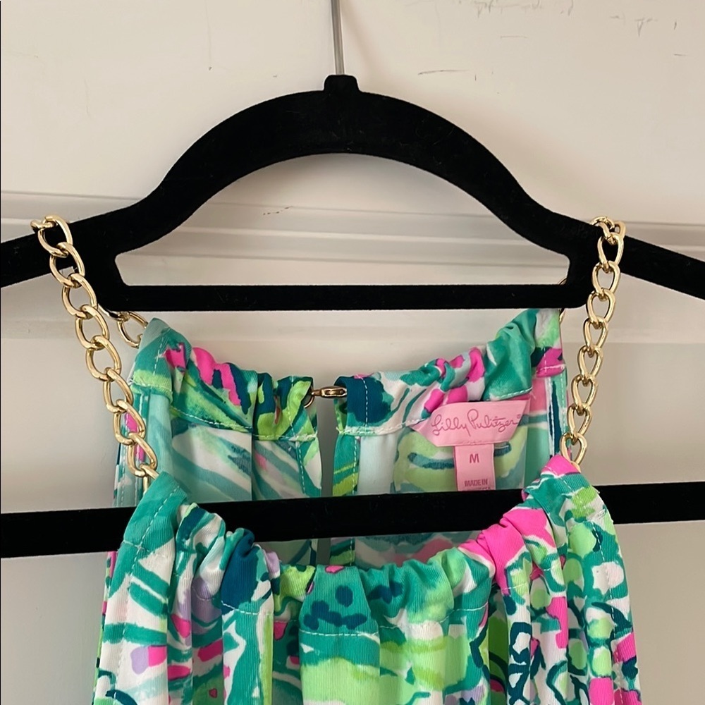 Lilly Pulitzer Tank Top with Gold Chain neckline - Picture 4 of 10